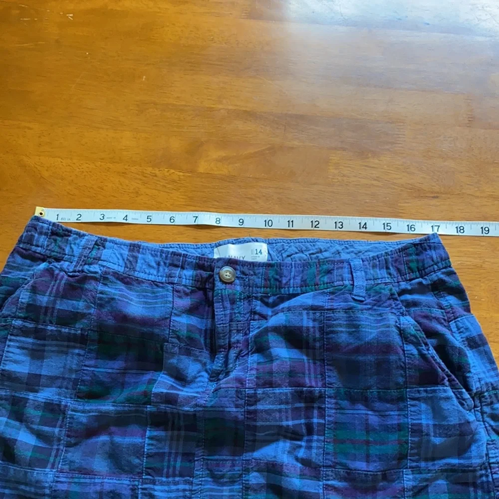 Old Navy Blue Purple Plaid Skirt 14 EUC